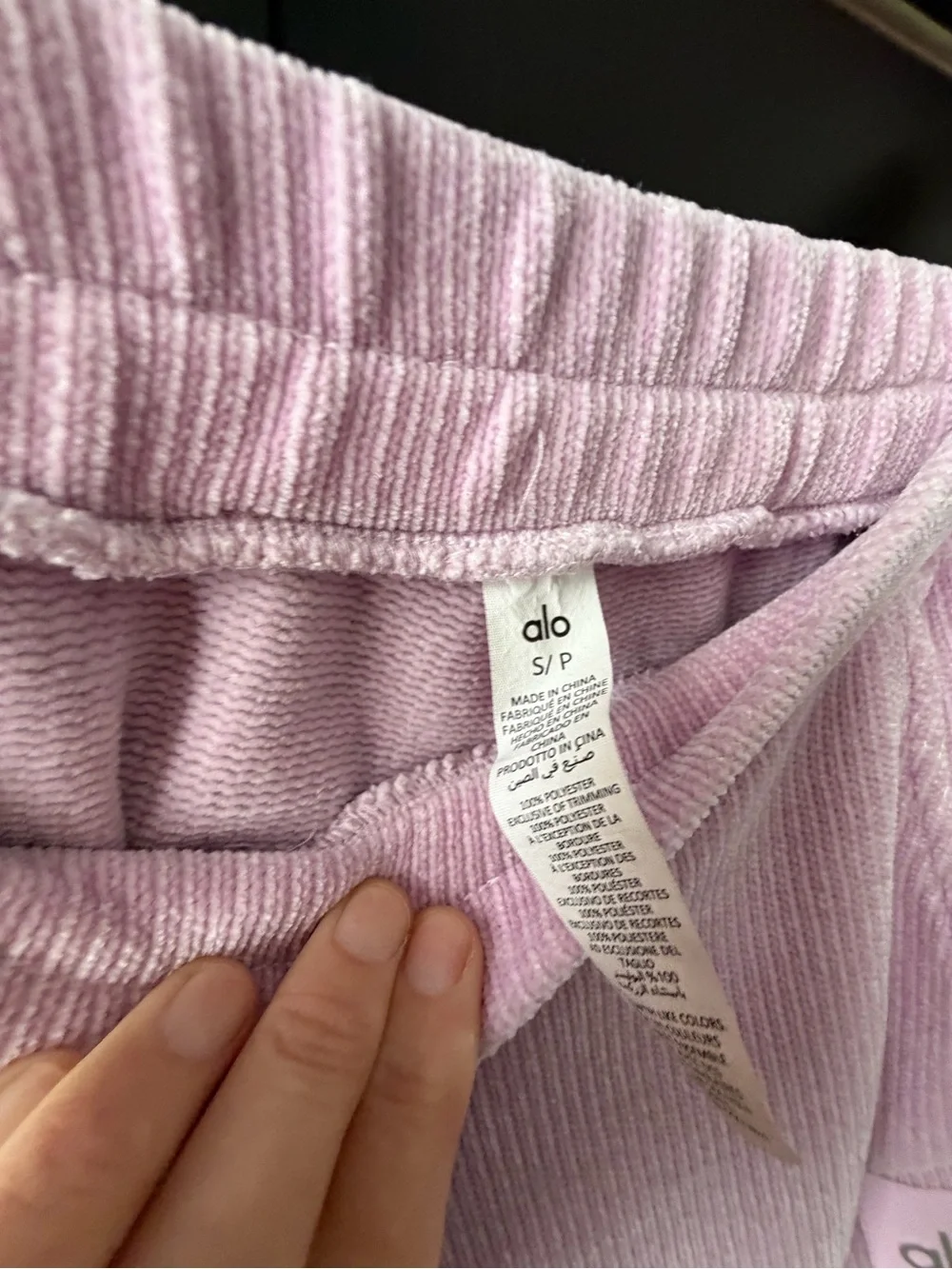 ALO Yoga Chenille High-Waist Wide Leg Chalet Pant - Sugarplum Pink